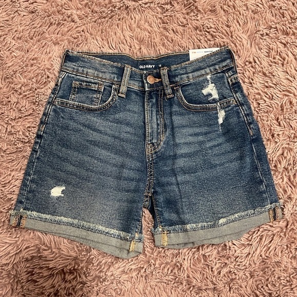 Old Navy Girl High Rise medium Wash Denim Jean Shorts - Picture 1 of 7